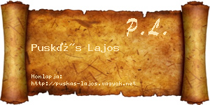 Puskás Lajos névjegykártya